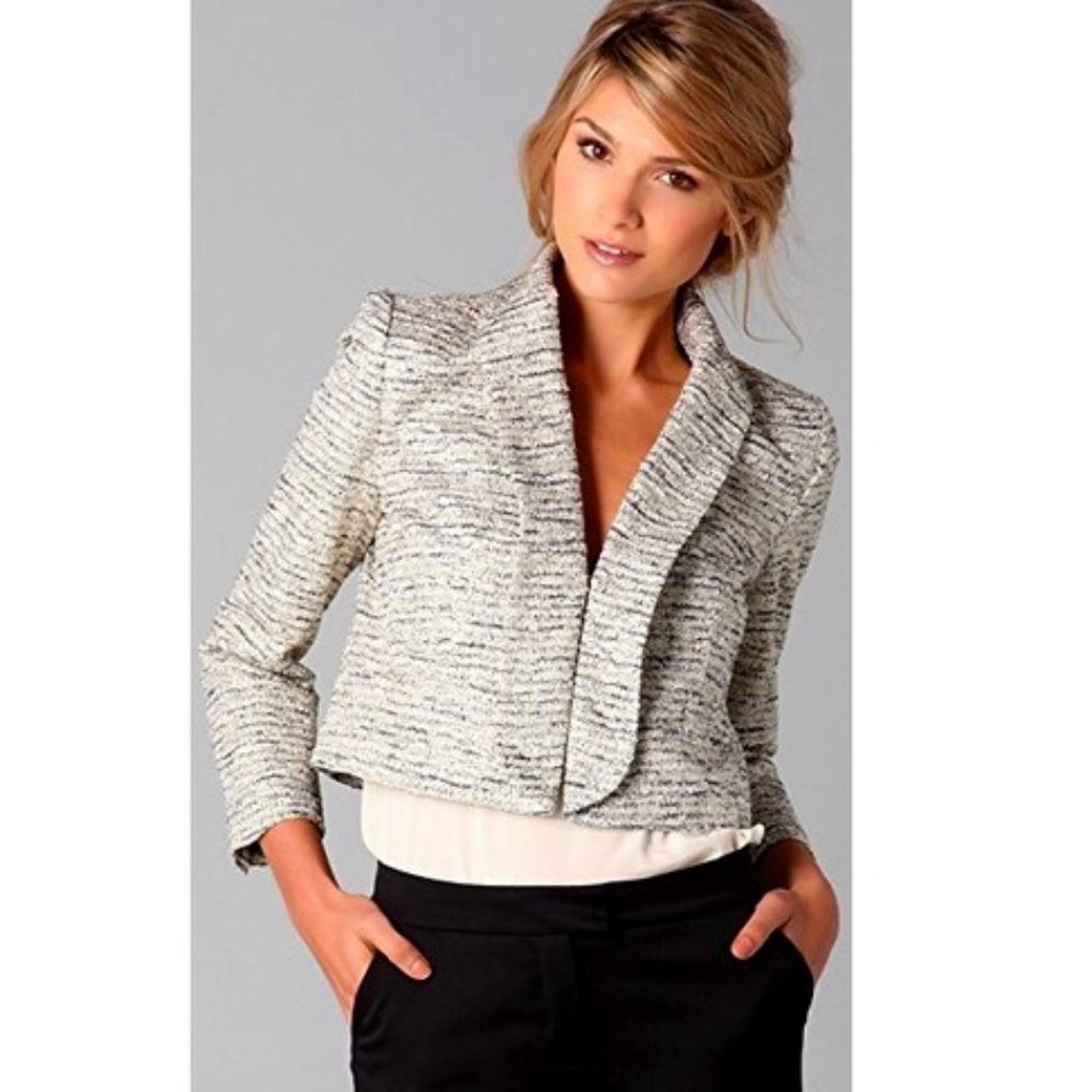 Alice and Olivia Amelia Metallic Tweed Blazer